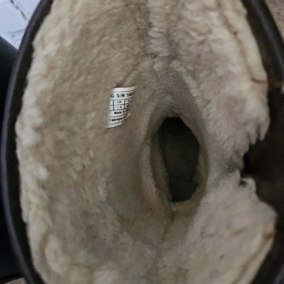 Ugg Kensington Brown Leather Moto Boots Sheepskin Lining Mid Calf Buckle Detail - Picture 8 of 16